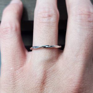 Size 8 Sterling Silver Super Bright Braided Ring